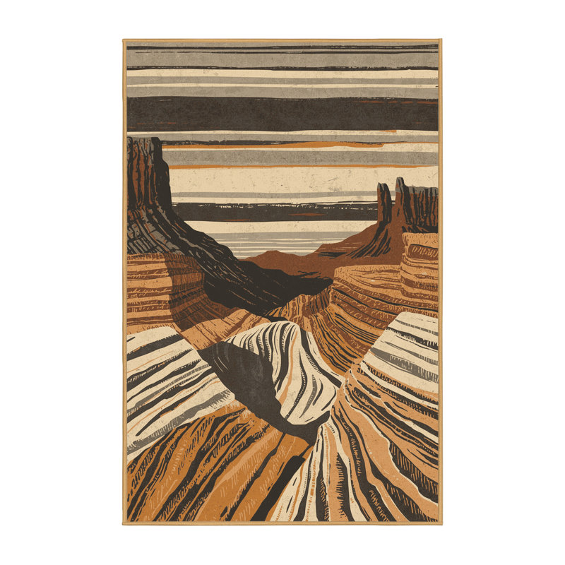 Machine Washable Pacchiana Country Rustic Striped Rug in Brown – LightBrown Binding, 7x9