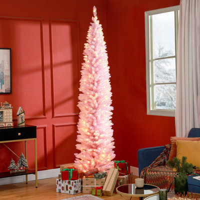 Grand sapin de Noël 8 pi avec 300 lumières DEL et 618 pointes pour Noël