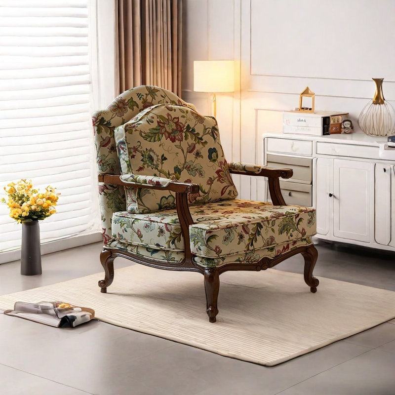 Chaise en bois durable à dossier large