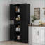 Armoire de cuisine de 71 po de hauteur avec tiroir et amp; Tablettes réglables, noir patiné HOMcom | Panneau de particules