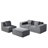86'' L Shaped Couch With Armrest Organizer,3 Seats Sofas With Movable Ottoman,Comfy Sectional Sofa With Thick Cushion,Linen Sectional Couches For Living Room,Bedroom,Apartment,Dark Gray-1470670164