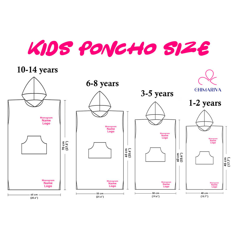 Poncho de plage en coton tissé à la main pour enfants avec pochette kangourou