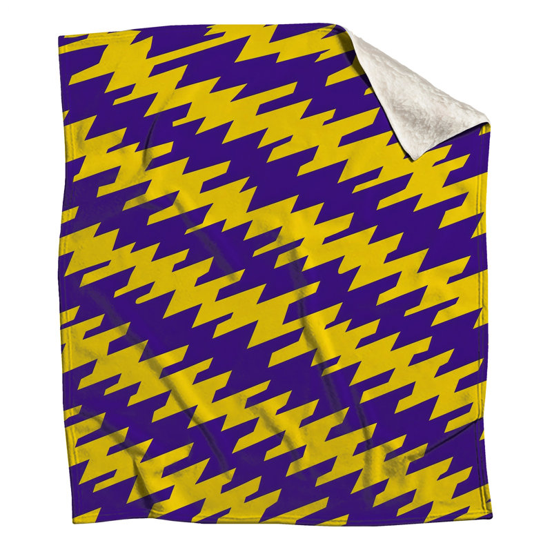 Couvertures zigzag jaunes et mauves, L 60 po x H 80 po