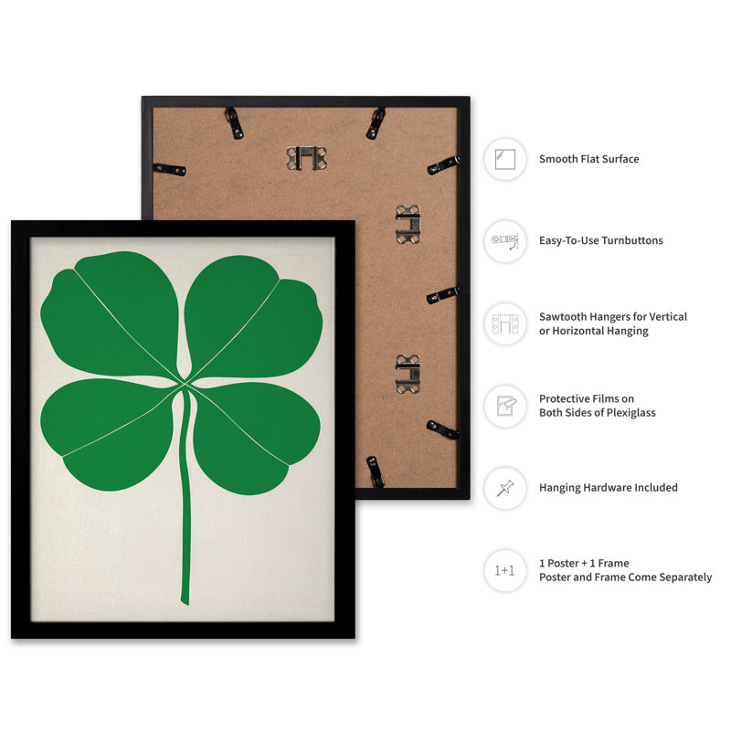 Trèfle à quatre feuilles, Black Framed, Poster, 08"H x 10"W