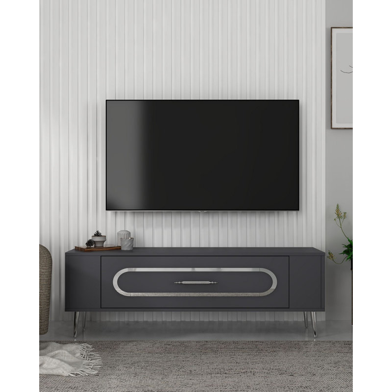 Olivia Unfinished TV Stand, 120cm, Grey/Silver