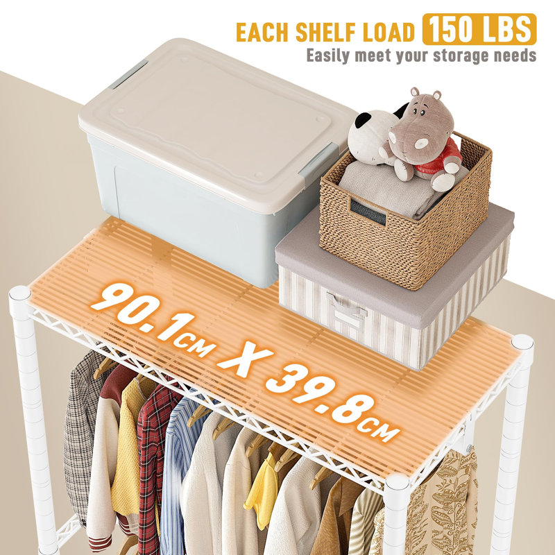 Ehan 90cm Rolling Clothing Rack