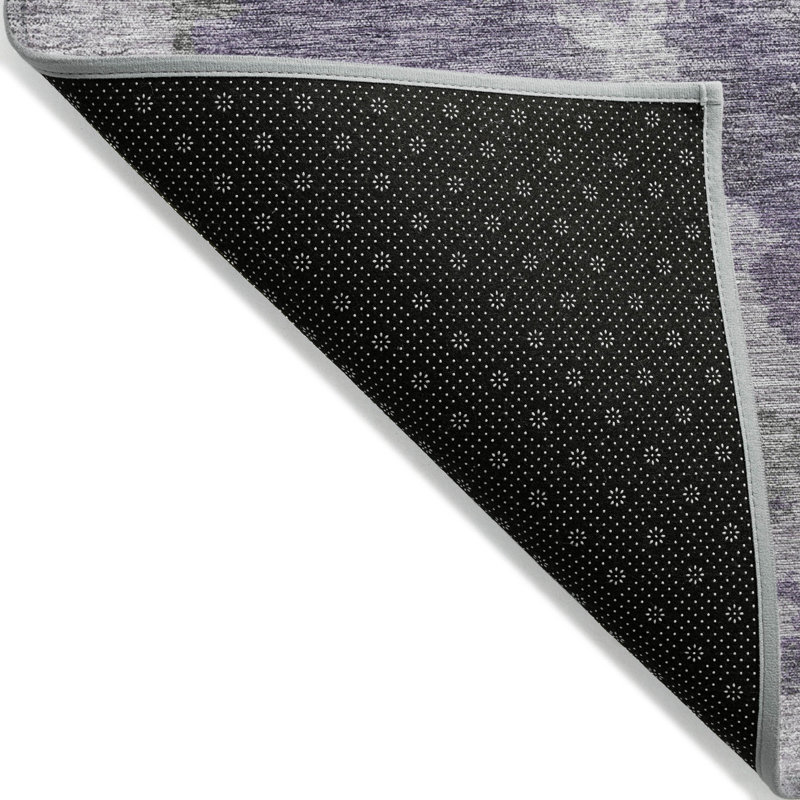 Machine Washable Indoor/Outdoor Xhevrie Purple Rug, Round 8'