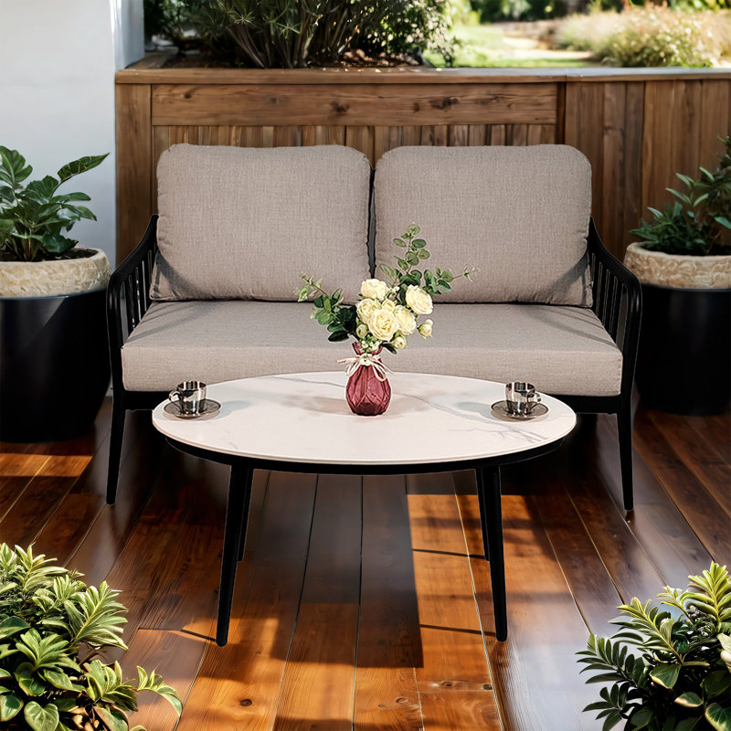 Ensemble de conversation en aluminium avec coussins Sunbrella Mahurin