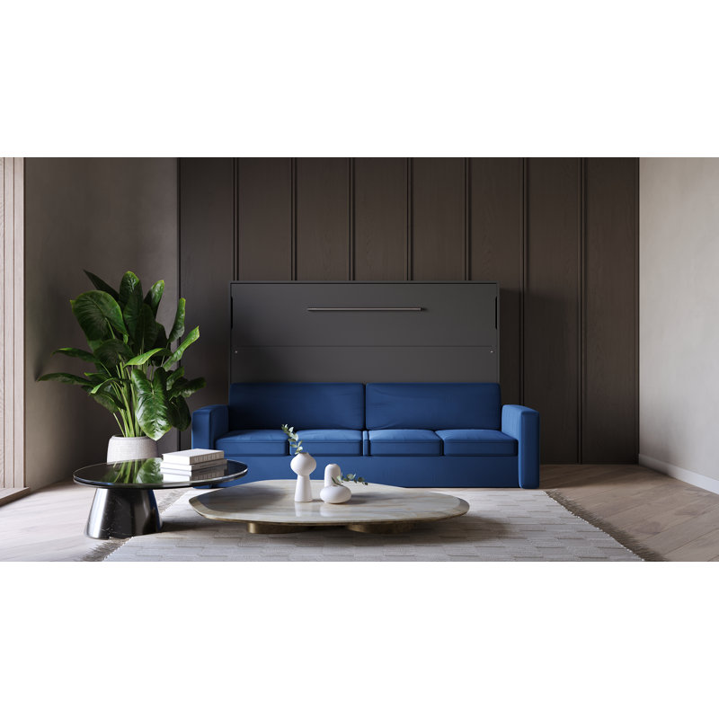 Neidelin Upholstered Bed, Grey/Navy