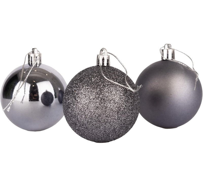 Polyvinyl Chloride (PVC) Ball Ornament, 10cm H x 10cm W x 10cm D, Grey