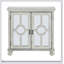 Classic Storage Cabinet with Antique White Finish, Mirror Doors, and Pendant Pulls for Modern Traditional Decor-49561996