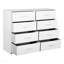 Commode 8 tiroirs avec grands tiroirs en tissu, blanc