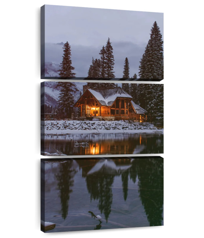 Chalet d'hiver en bois, H 27 po x l 12 po