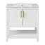 Meuble-lavabo blanc de 30 pouces avec lavabo en céramique et rangement polyvalent - idéal pour les petites salles de bain