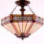 Plafonnier hexagonal semi-encastré 16 po Tiffany