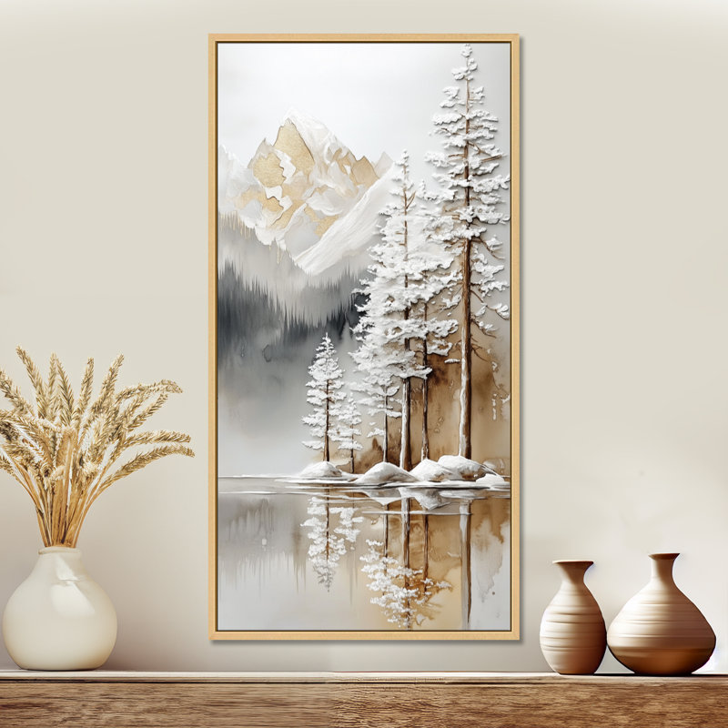 «White Brown Alta IV», impression encadrée paysage sur toile, H 32 po x l 24 po, Cadre naturel flottant