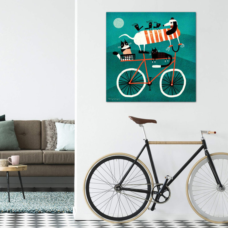 «Bike Journey» par Terry Runyan - impression, Toile tendue, Pas de tapis, H 37 po x l 37 po x P 1,5 po