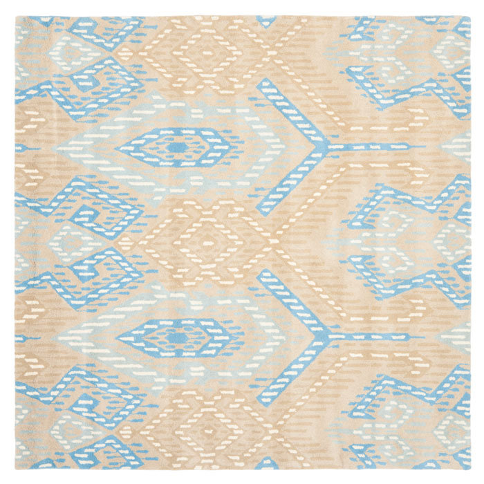 Eaton Wyndham Hand Tufted Wool Ikat Rug, Square 7'