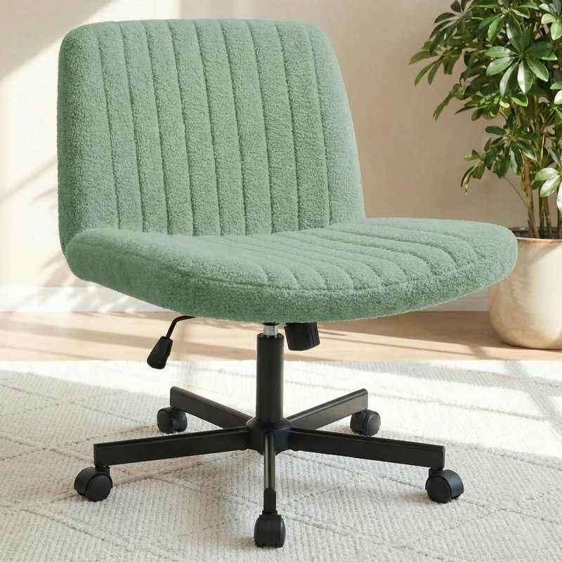 Chaise de bureau Keyri Criss, Roue simple, Vert, Teddy