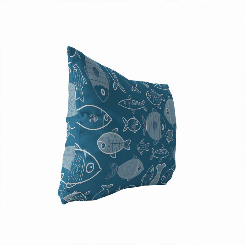 Coussin extérieur Here Fishy, Bleu