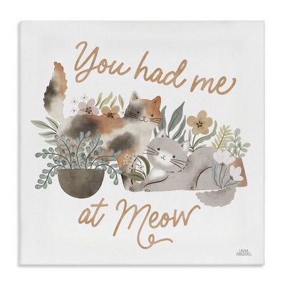 Art mural sur toile Meow Garden Friends par Laura Marshall