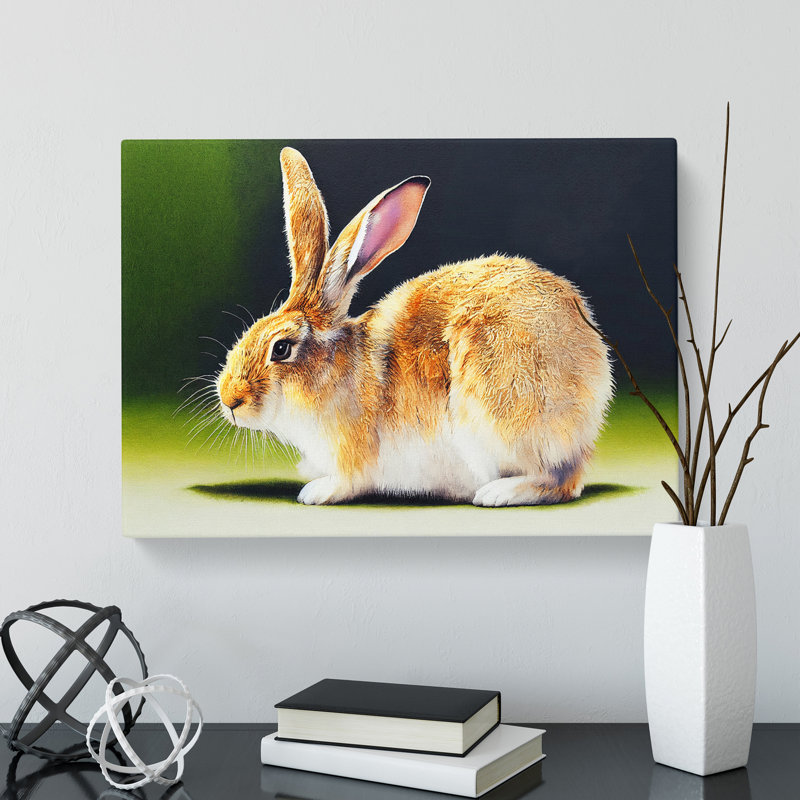Watercolour Rabbit - Wrapped Canvas, 50cm H x 76cm W x 3cm D