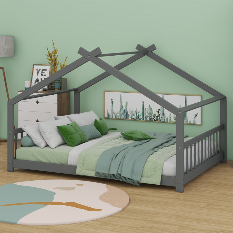Lit en bois House House, Gris