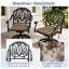 Table de salle à manger rectangulaire en aluminium moulé pour patio de 58,27 po L avec trou pour parasol et 6 chaises pivotantes avec coussins bruns (ensemble de 7 pièces)-1629186548