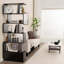 6-tier S-shaped Bookcase Storage Rack Bookshelf With Cabinet Anti-toppling Devices