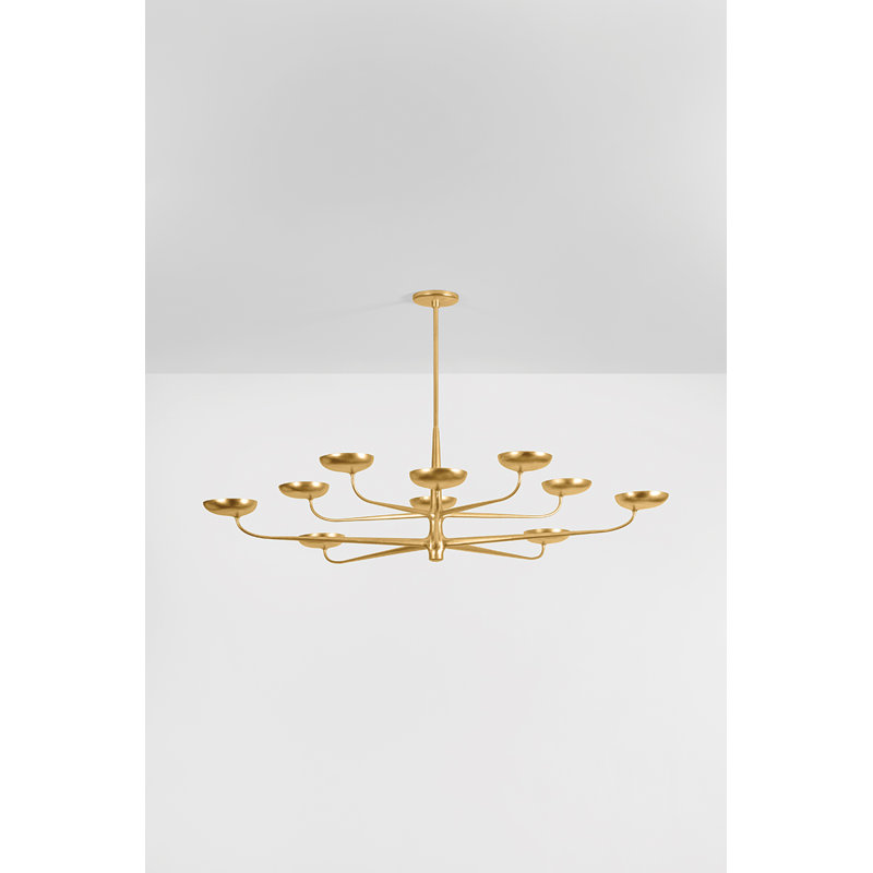 Taormina Chandelier in Vintage Gold Leaf, 10 Lights, 17.25" H x 63" W x 63" D