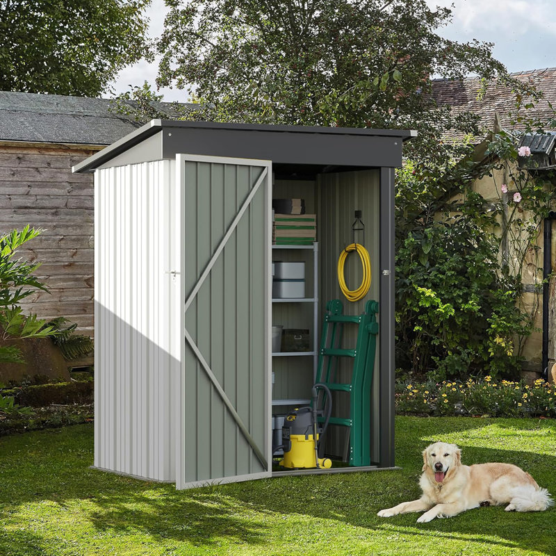 Outdoor Storage Shed, White