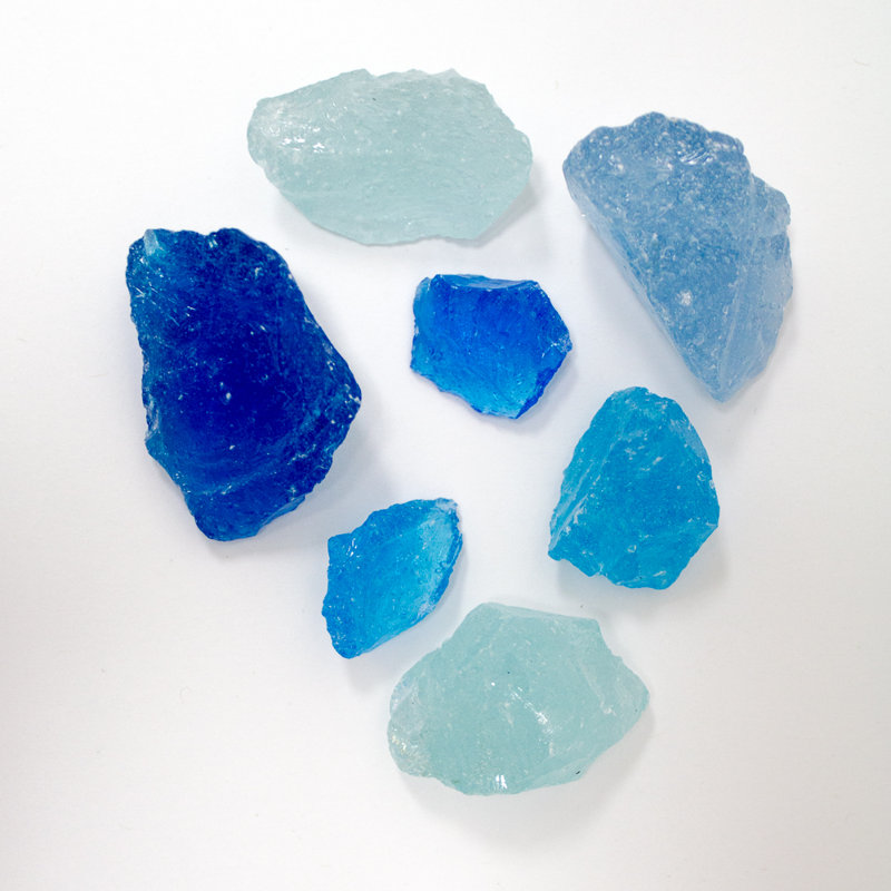Verre de foyer 20 lb, Bleu Bahama