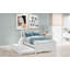 Lit plateforme simple avec lit gigogne, blanc