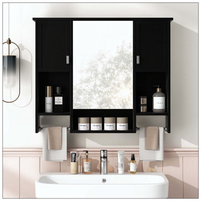 Armoire à pharmacie murale avec miroir et porte-serviettes
