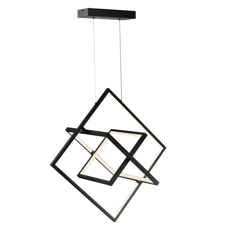 Patryk 3 - Light Black LED Unique/Statement Pendant, 60" H x 10.6" W x 19.8" D