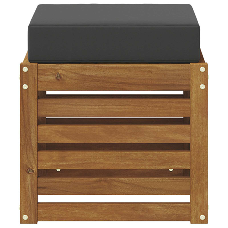  Stoolbench 2 Piece Natural And Anthracite Solid Acacia Wood