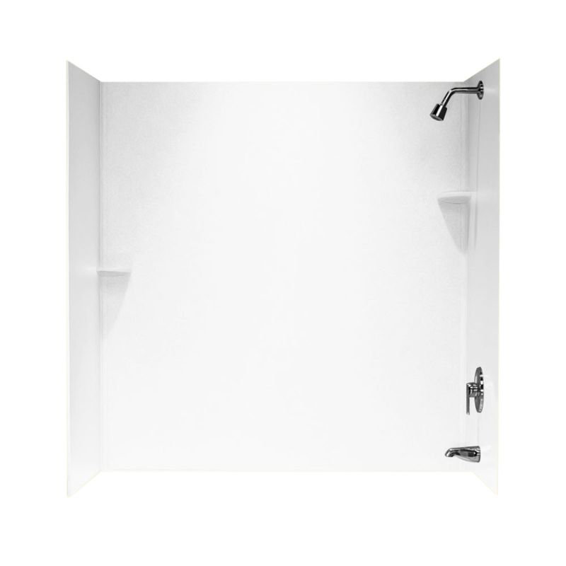 60 W 30 D 60 H Alcove Solid Surface Wall, White