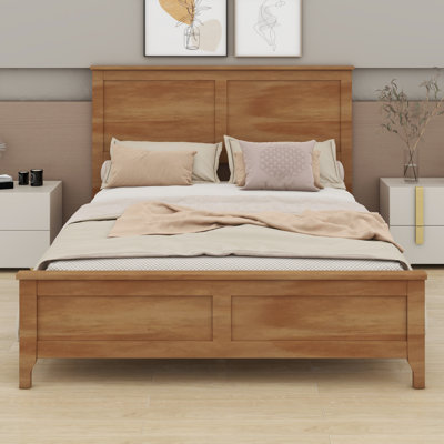 Lit plateforme simple en bois avec lattes de bois robustes, aucun sommier requis