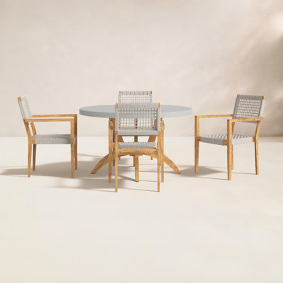 Justin 52" Teak Patio Dining Set