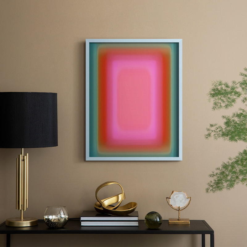 «Vibrant Aura I», reproduction encadrée - bois massif, H 11 po x l 9 po, Cadre bleu