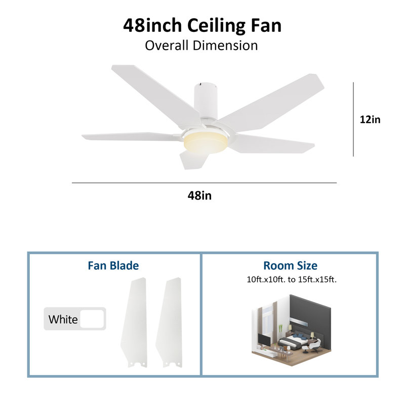 Frica 48 Inch Smart Ceiling Fan with Light