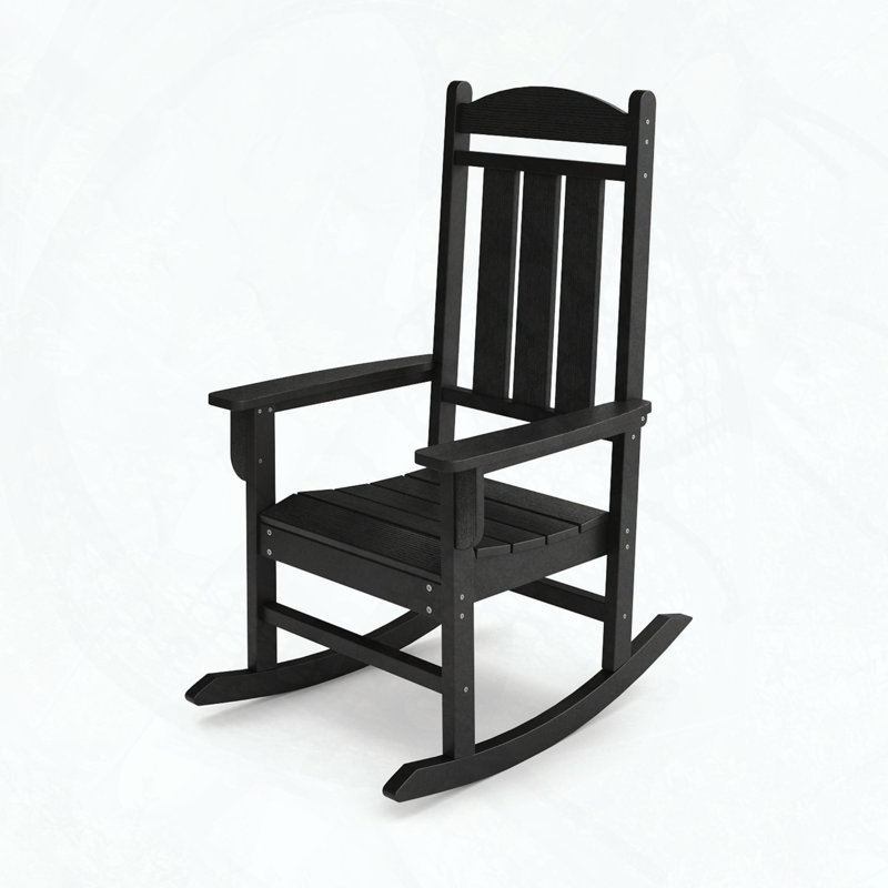 Chaise berçante noire en polyéthylène, Noir