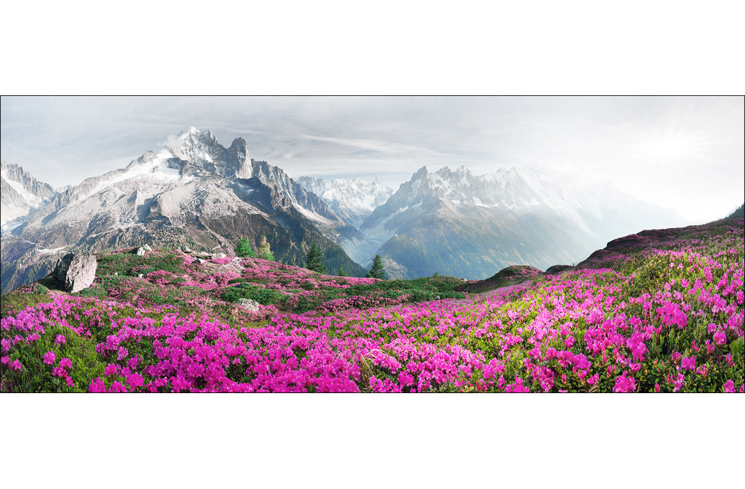 Berglandschaft II - Ohne Rahmen Panoramadrucke auf Floatglas