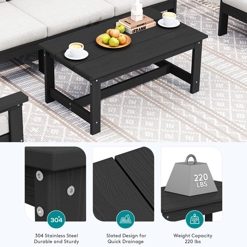 Table basse de patio, Noir