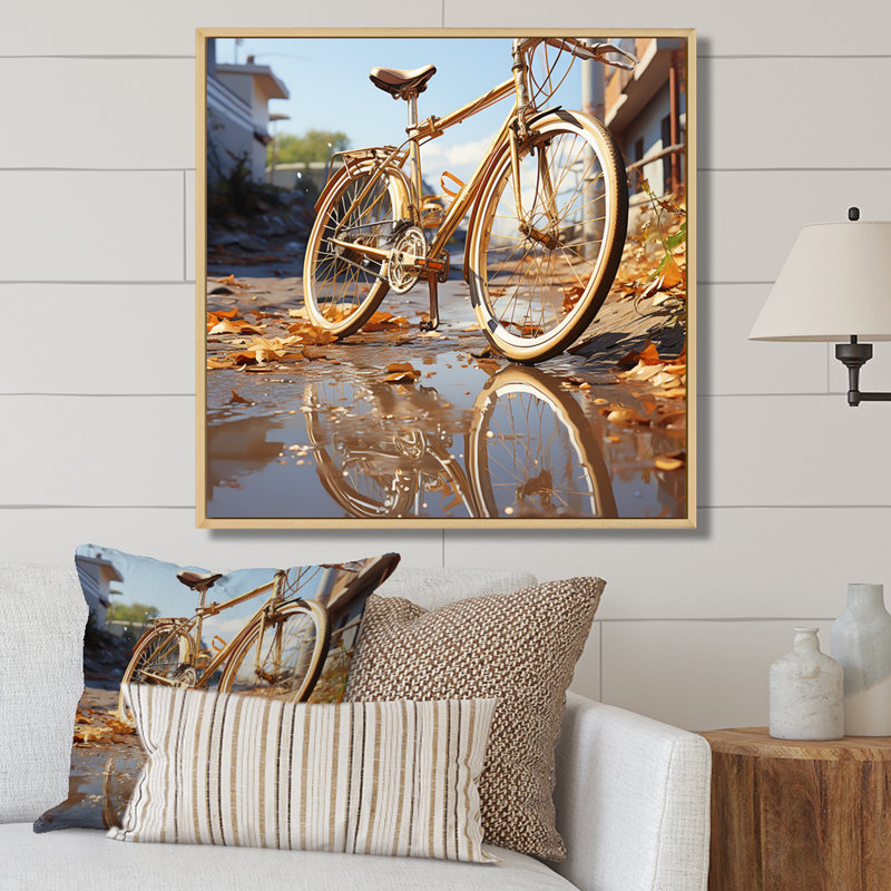 Or sur roues, impression sur toile, H 16 po x l 16 po x P 1 po, Cadre naturel flottant