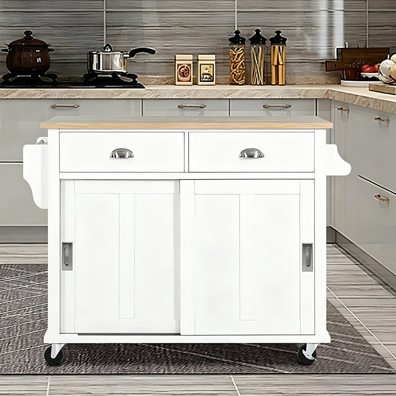 Armoire de salle à manger en bois massif 47,24 po pour îlot de cuisine, H 35,43 po x l 47,24 po x P 29,53 po