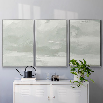 Gris pierre ciel III - Toile encadrée multi-pièces