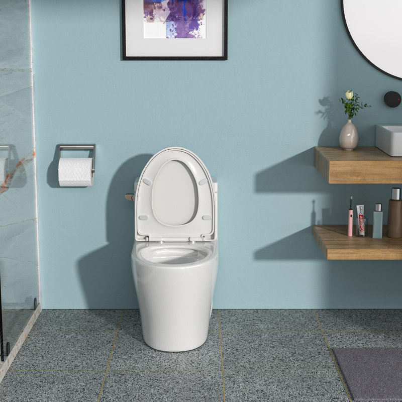 Toilette monobloc en céramique à une chasse avec siège cloisonné