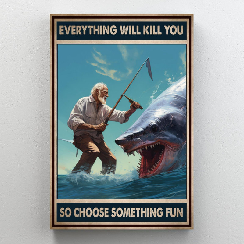 Fishing Choose Something Fun 2 - 1 Piece Rectangle Graphic Art Print On Wrapped Canvas, H 20 po x l 16 po x P 1,25 po