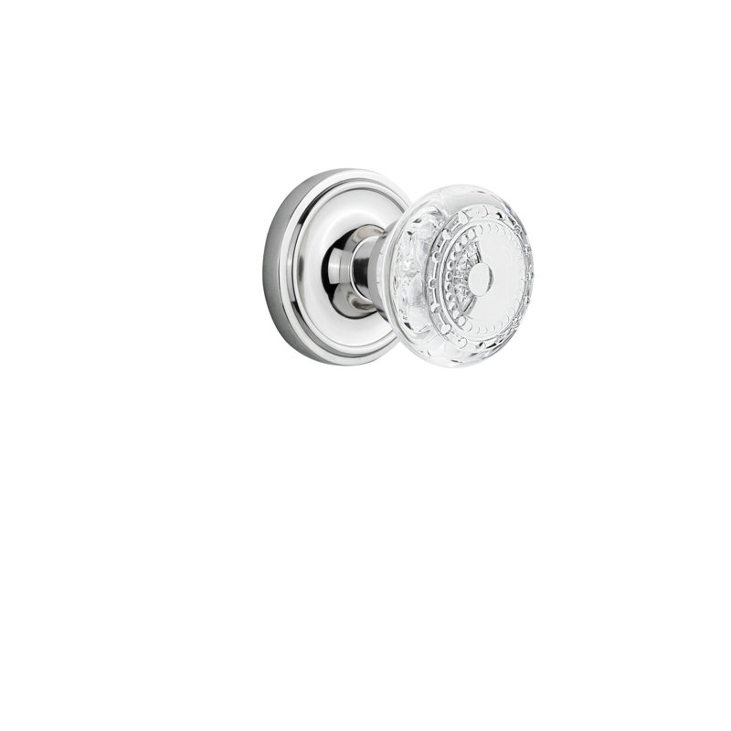 Classic Rosette with Crystal Meadows Knob, Bright Chrome, 2-3/8”